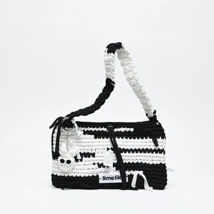 Becky Knit Bag_Black White