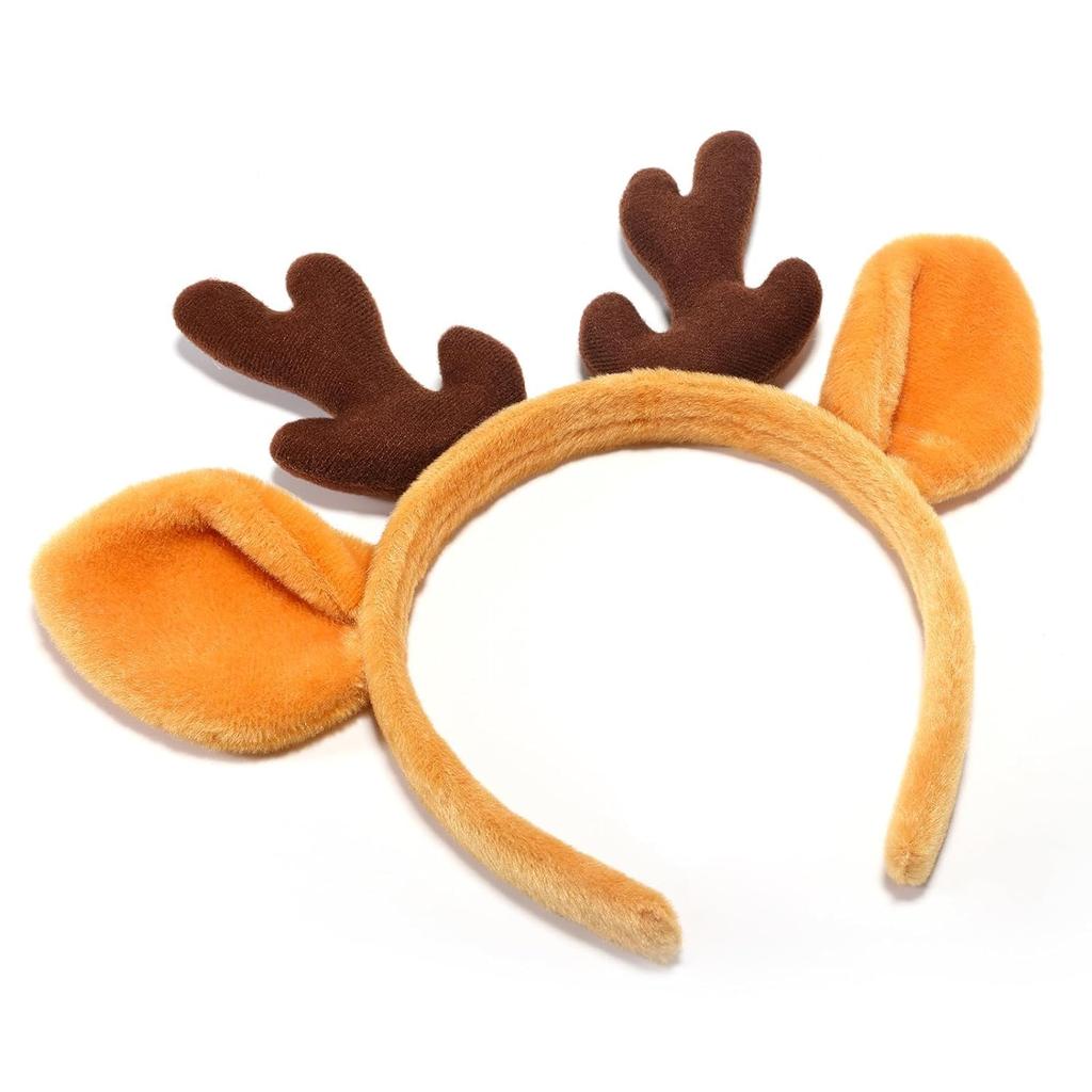TAORAYO Christmas Reindeer Headband, Hair Hoop, Hair Accessory, Hair Ornament, Hair Clip, Costume Accessory, Deer Antler, Party Supplies, Unisex,