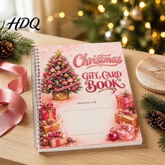 Libro de Regalo de Navidad Personalizado DIY Encuadernado en Espiral Libro de Tarjetas de Regalo 5x7 Folleto Festivo Folleto de Presentación de Efectivo 10 Páginas Tarjetas Felices