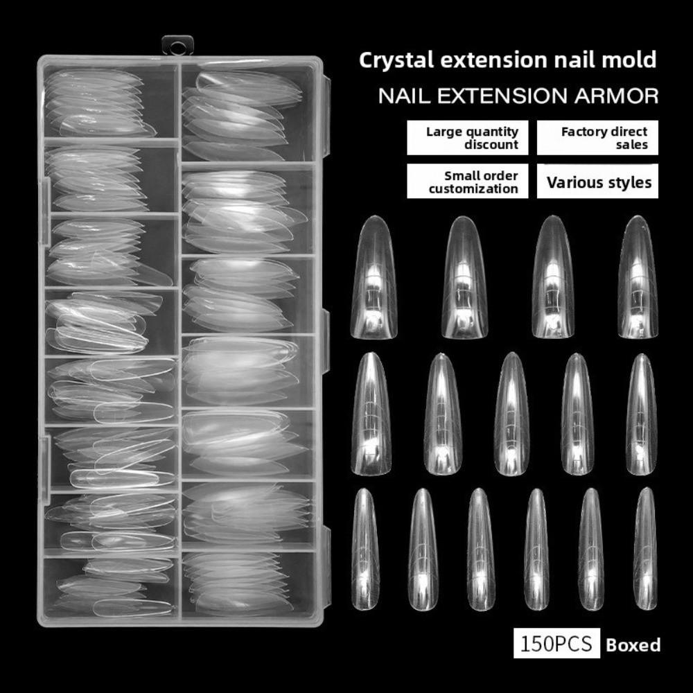 120pcs/150pcs Ultra-Thin Sandwich Nail Forms Square False Nails for Profional Use In Nail Salons