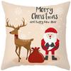 Merry Christmas Cushion Cover Santa Claus Elk Pillow Cover Living Room Sofa Home Room Decorations