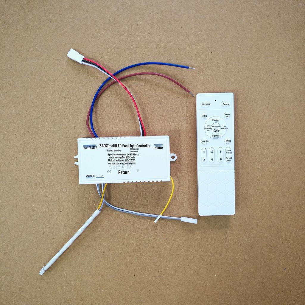 Remote-Controlled 6-Speed DC Variable Frequency Fan Light with Adjustable Head and 110V Lighting Fixture Accessories