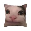Federa Stampa Tessuto Meme Gatto Cortese Copricuscino Decorazione Cuscino Federa Casa Cerniera 18''