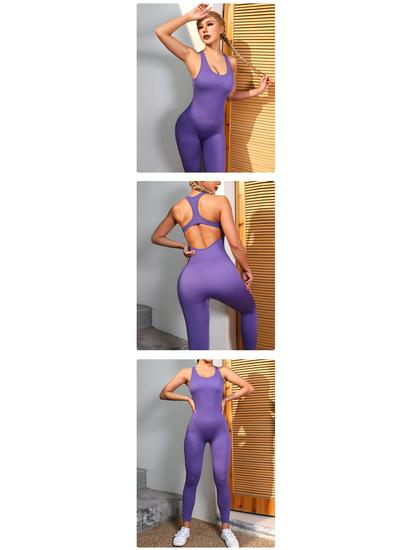 Women's Autumn/Winter Yoga Jumpsuit - Peach Butt, One-Piece Fitness Suit