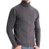 Autumn And Winter New Men'S High Neck Casual Knitted Sweater Warm Base Sweater Solid Color Versatile Hoodie