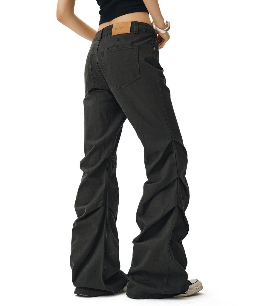 Deketeuumeon Flared Shirring Pants Dcwpt017Charcoal