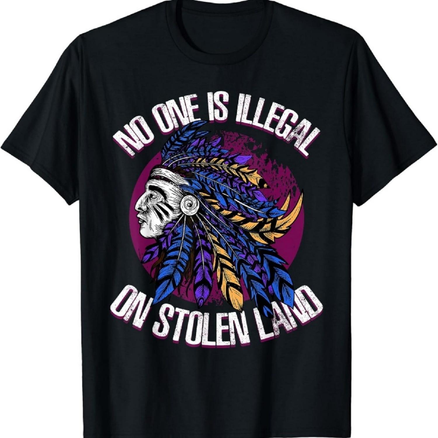 

None Is Illegal On Stolen Land Indigenous Rights T-Shirt XXXXXL чорний