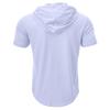 Men's Cross-border Henley Sport Hoodie: Short Sleeve Outdoor Running Fitness Top