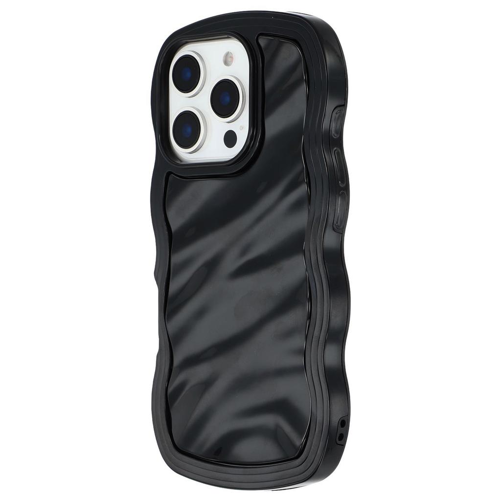 For iPhone 16 Pro Max Case Wavy Edge Shockproof TPU+PC Phone Cover