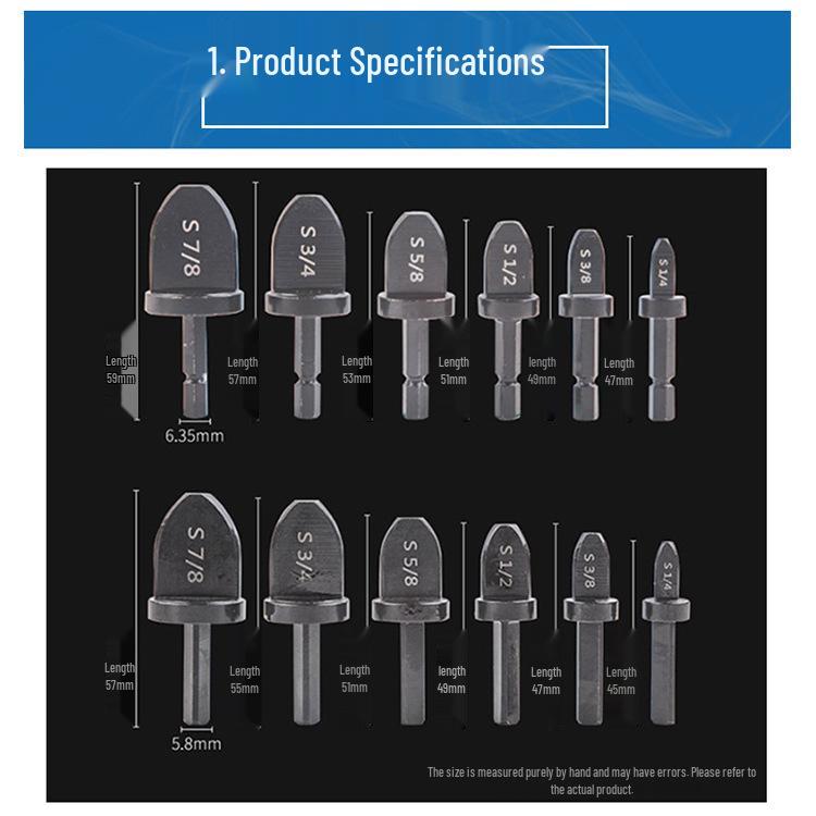 Available 7-Piece Hex Shank Air Conditioner Flaring Tool Set for Copper Tube Installation & Maintenance