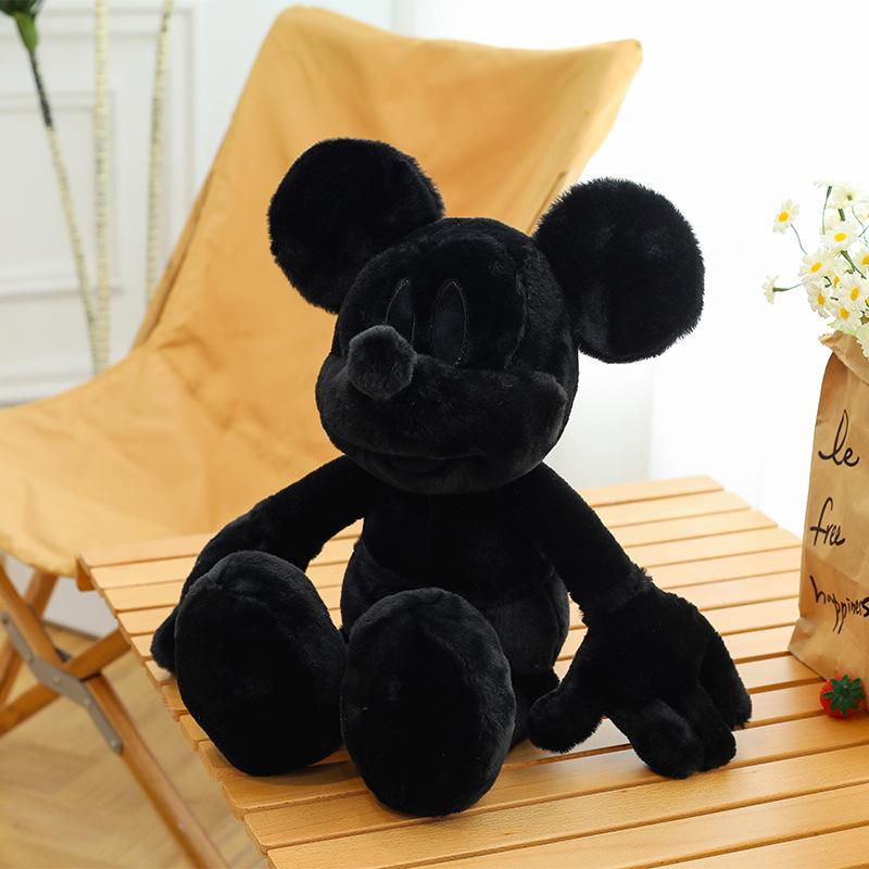 Internet Celebrity Black and White Mickey Plush Toy Dark Mickey Mouse Doll Girl Valentine's Day Gift Throw Pillow