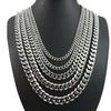 Collier pour homme, chaîne épaisse en acier inoxydable Miami Cuban 316l de 3 à 10 mm