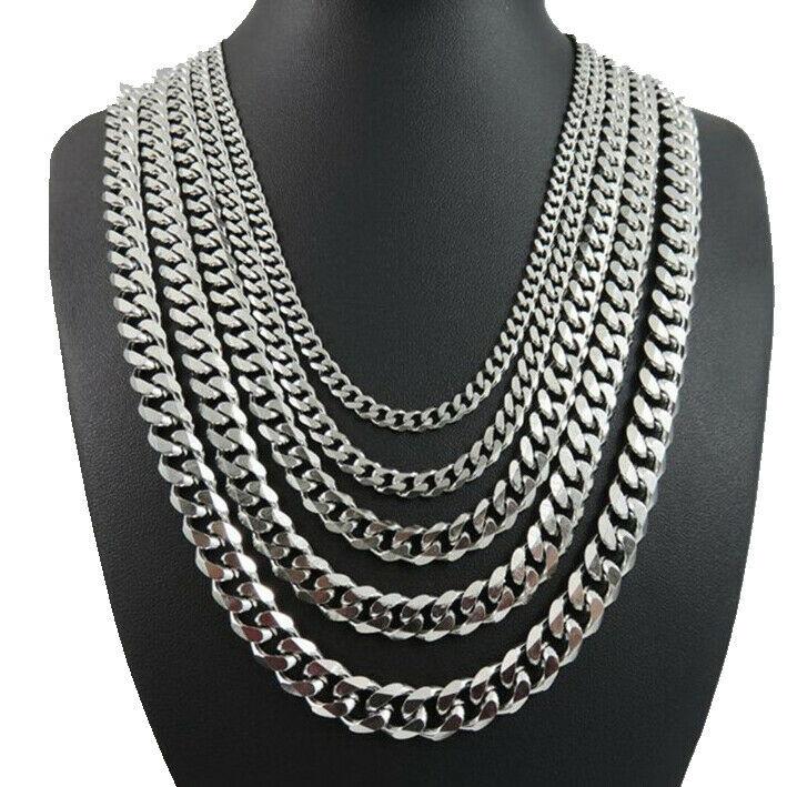 Collier pour homme, chaîne épaisse en acier inoxydable Miami Cuban 316l de 3 à 10 mm