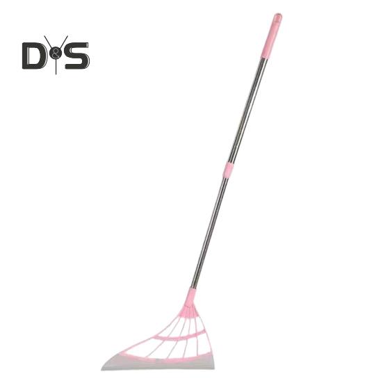 Silicone Broom Set Floor Cleaning Rubber Broom Multifunctional Broom Sweeper Ergonomic Design 45 Degree Bevel Broom