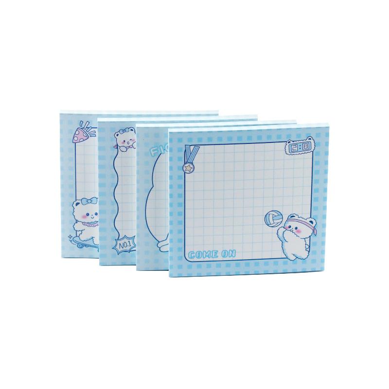 

50sheets Cute White Bear Non-adhesive Note Pad, Paper Inspiration Raid, Handwritten Plan, Good Mood Notes Memo Pad Gift