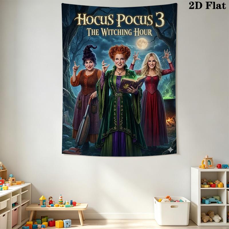 Hocus Pocus 3 Hour Tapestry Wallmounted Background Cloth Soft Christmas Gift Atmospheric Background Cloth
