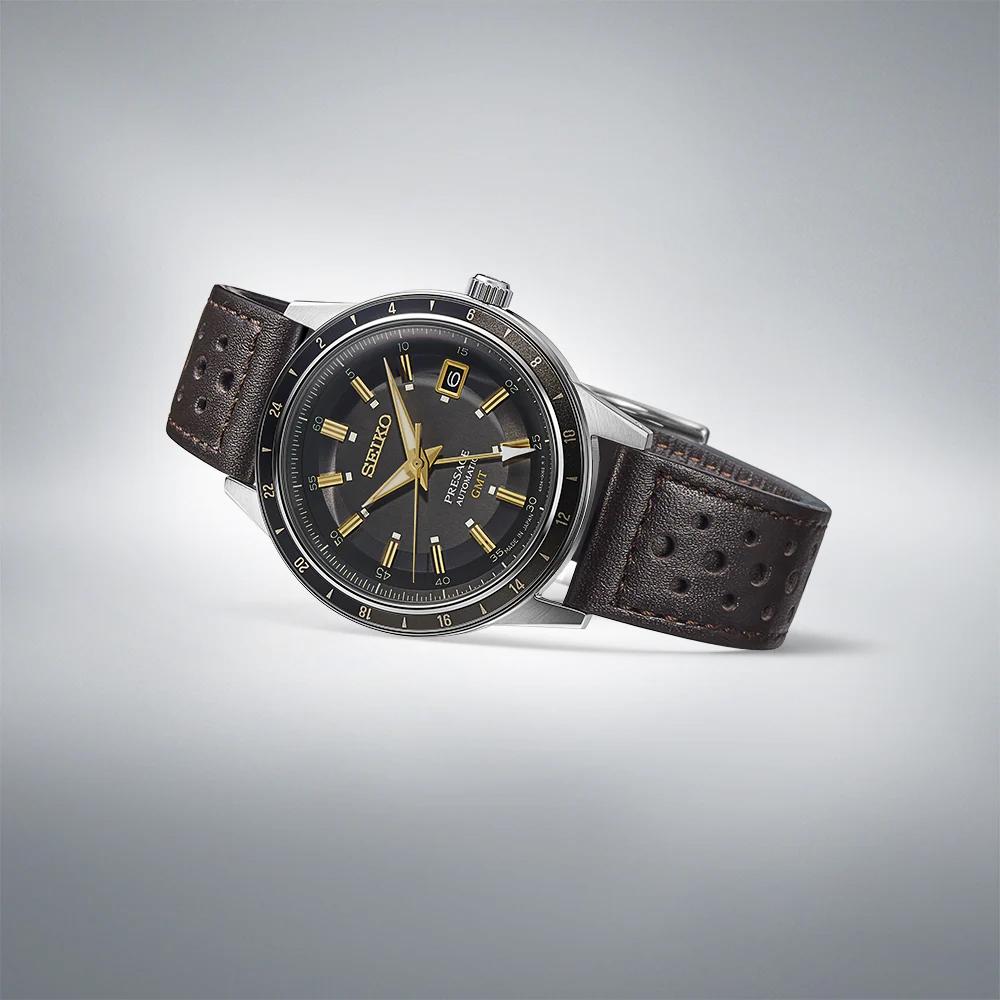 Seiko Presage 50m Water Resistant Quartz Movement Leather Strap Watch Men's Watches SSK013JC
