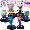 Gabby's Dollhouse Pvc Model Toy Set Adorable Cartoon Figurines For Kids And Collectors Set Of 6