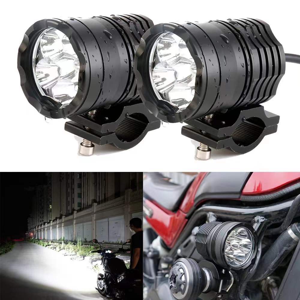 Motorcycle Led Headlight 6LED Driving Spot Light Fog Lights External Auxiliary Lamp LED Bulbs Motorcycle Accessories