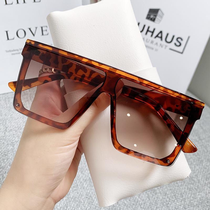 Sunglasses Large Frame Square Shade Trendy Full Frame Mirror One-piece Sunglasses