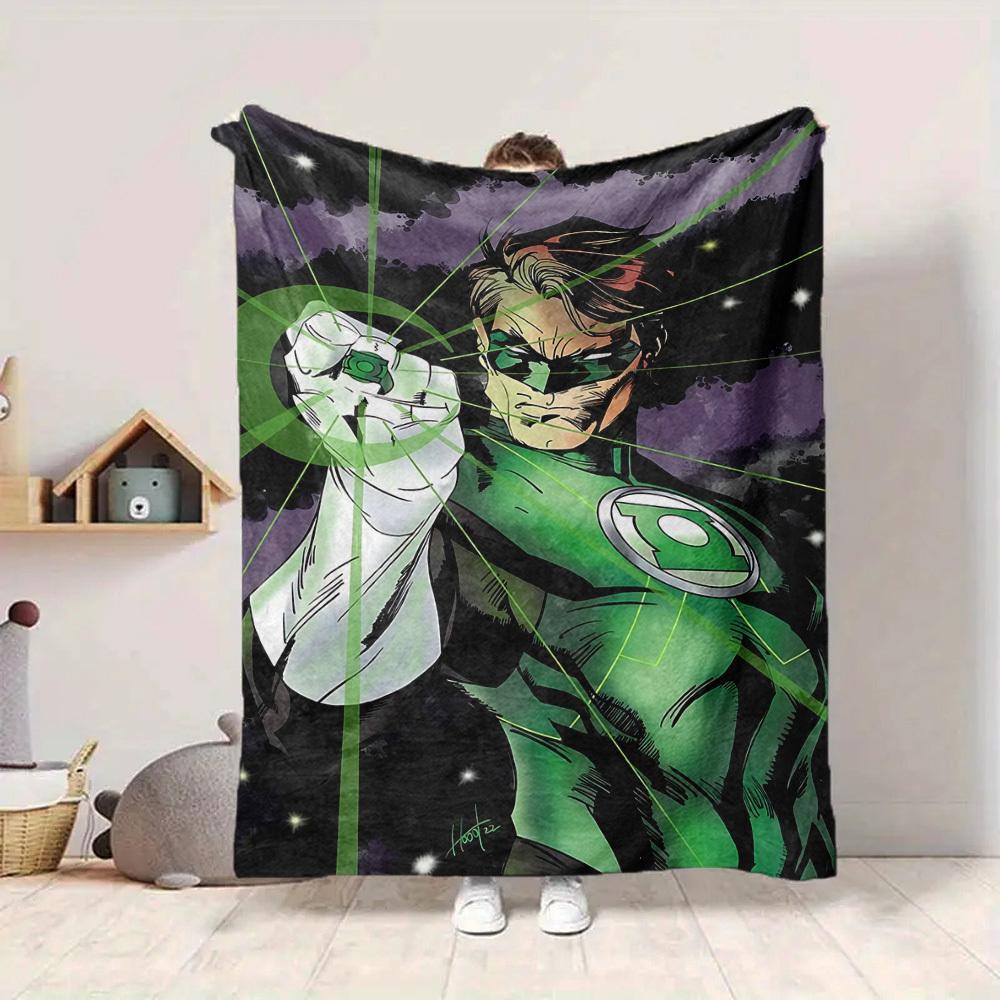 1pc Green Lantern Flannel Throw Blanket Soft, Warm & Cozy for Couch, Bed, Office, and Travel Versatile All Season Gift, Christmas present