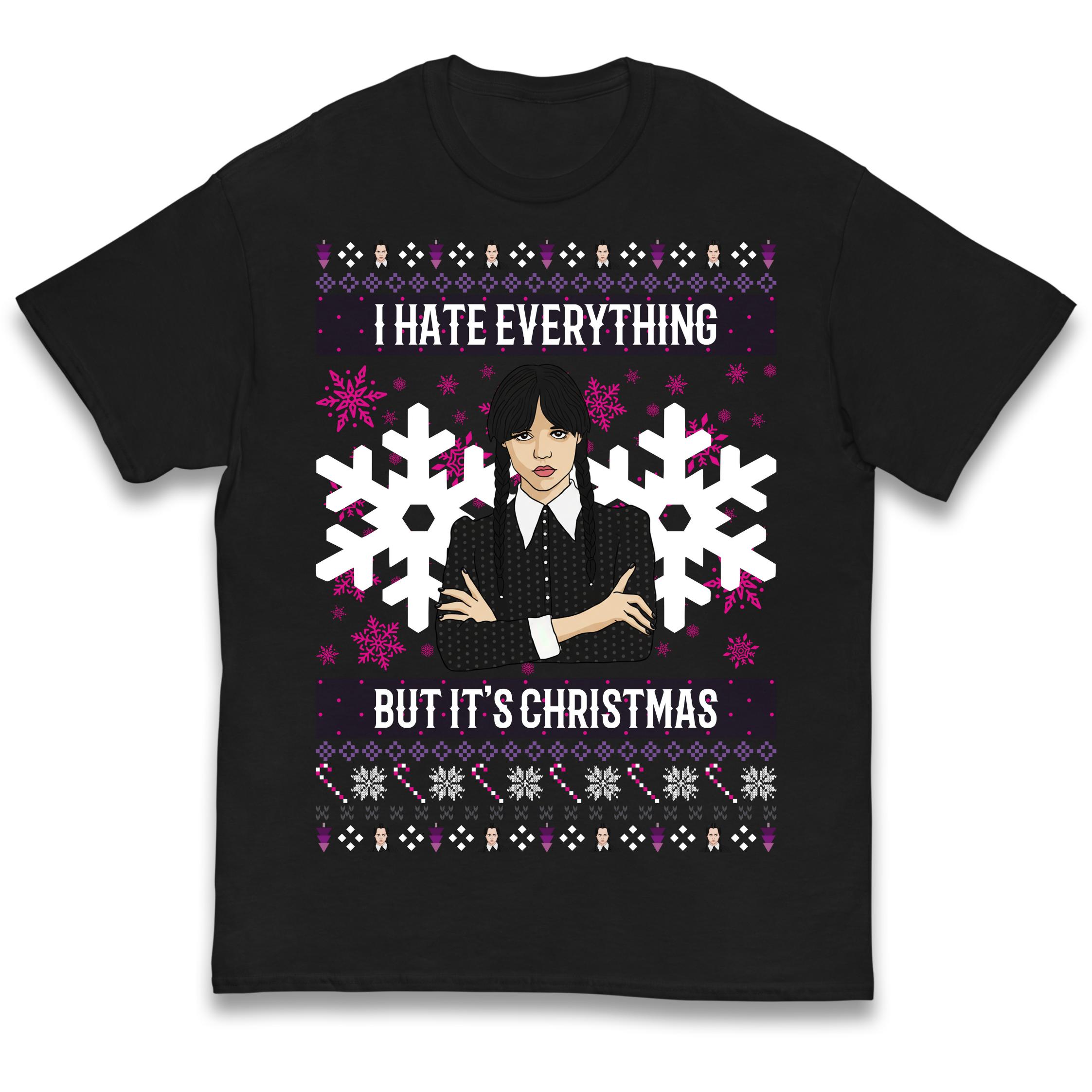 

Wednesday Addams I Hate Everything But It s Christmas Christmas Kids T Shirt 150