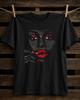 Black Woman Graphic T-Shirt, Red Lips Smoking Portrait, Afrocentric Streetwear