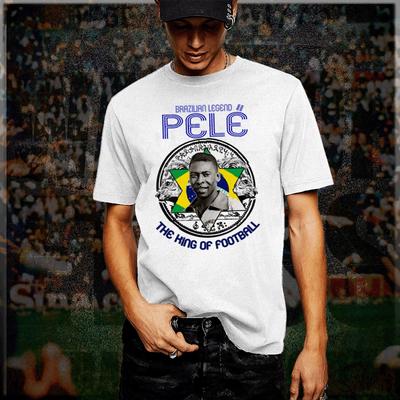T-shirt da calcio S-3XL, Pelé Brasiliano Retro, Re del Calcio, Leggenda, Coppa del Mondo