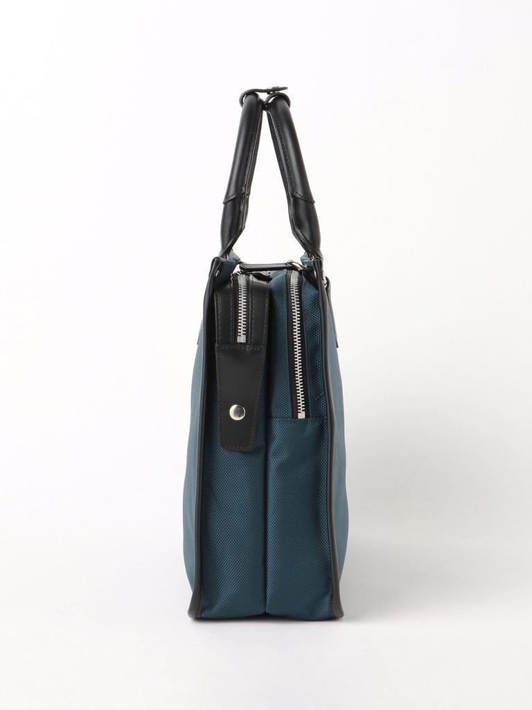 Beams Heart Men's Nylon and Leather Canvas Briefcase in Navy
