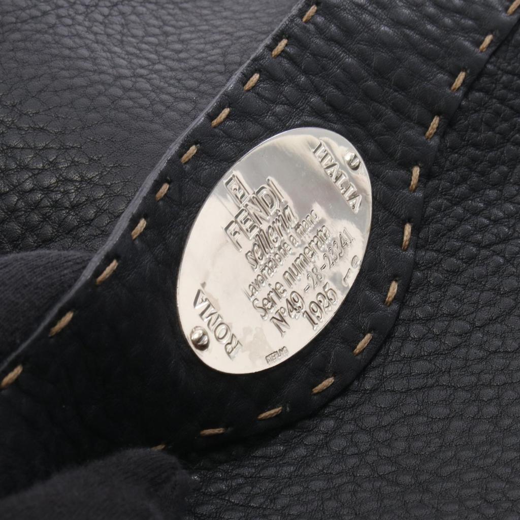 Used FENDI Selleria Shoulder Bag 8BT093 Leather Black Used Women