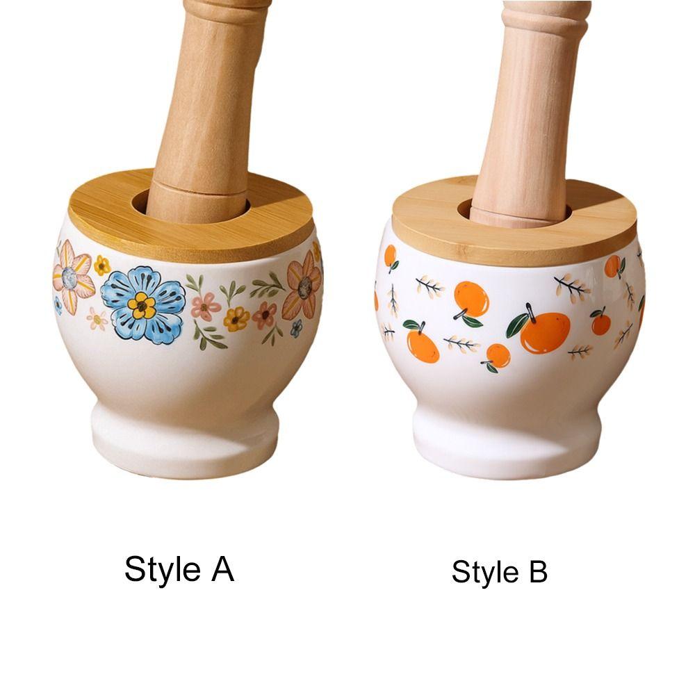 Internal Thread Ceramic Mortar Ceramic Manual Mortar Garlic Pounder Garlic Masher Household