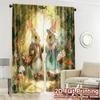 2pcs   2D FLAT PRINTING Curtains (Without Rod) Rabbit Stroll Modern Curtain Modern Versatile 100% Polyester Curtains Thermal