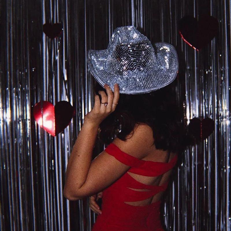 Discokugel Hut Sonnenbrille für Erwachsene 80er Geburtstag Disco Party Dekoration Hochzeit Braut zu sein Partydeko Spiegel Disco Kappe