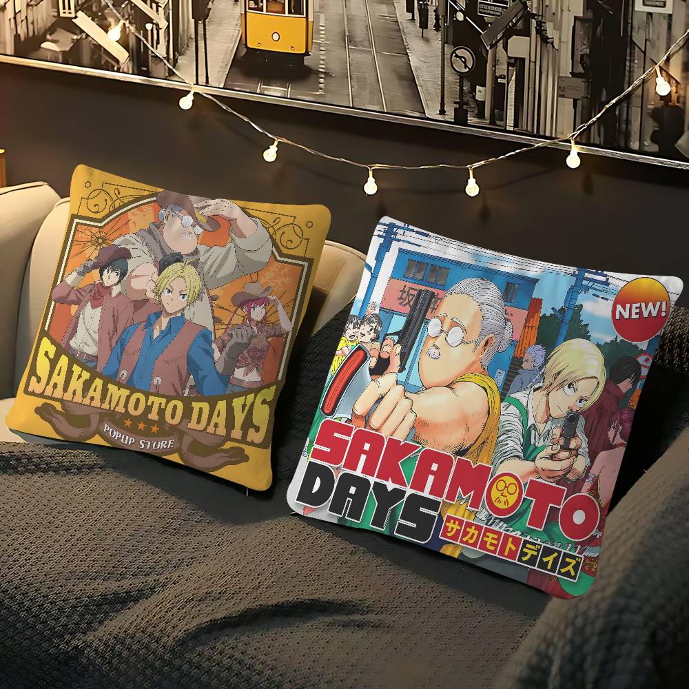 Anime S-Sakamoto-Days Kuddfodral Örngott Dekor Kuddvar Tryckt Kuddfodral För Soffa