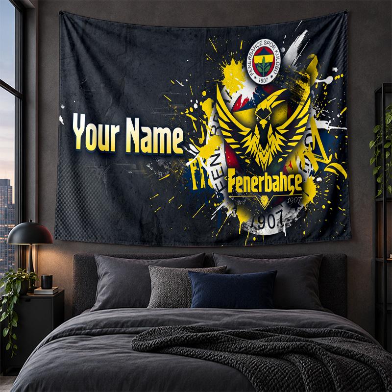 Personalized Tapestry Wall Hanging Fenerbahçe FC Pattern Art Background Cloth