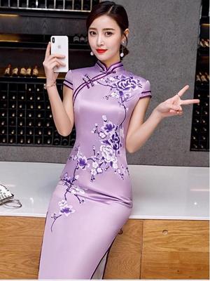 Eleganter Retro Shanghai Cheongsam: High-End Langes Kleid im Neuen Chinesischen Stil