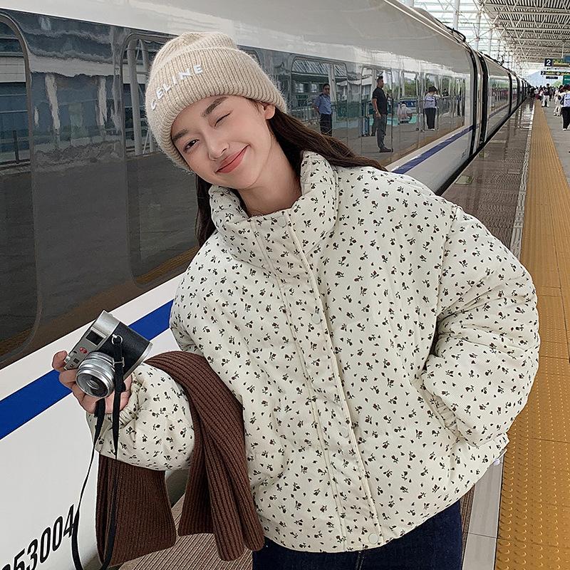 

Down cotton clothes women s loose thickened short bread cotton clothes small jacket jacket XL белый