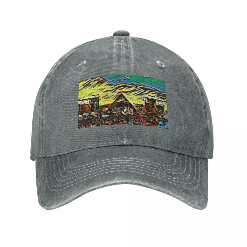 Glastonbury Festival Pyramid Stage Artwork Baseball Cap Golf Cap summer hat Gentleman Hat Cosplay For Men Womens