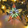 Glitter Shining Christmas Tree Topper Five-pointed Star Glowing Star Light  Home Decor