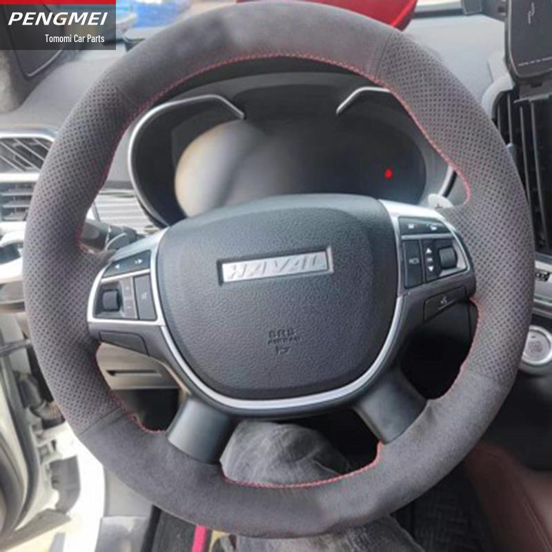 2016-2022 Great Wall Haval H8/H9/H5 Genuine Leather Hand-Stitched Steering Wheel Cover - Full Coverage