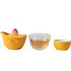 Kreatives Reise-Teeset mit Hasenmotiv: Kuaike-Tasse, eine Kanne, zwei Tassen, tragbares Outdoor-Teeset, Jadehase, der zum Mond fliegt