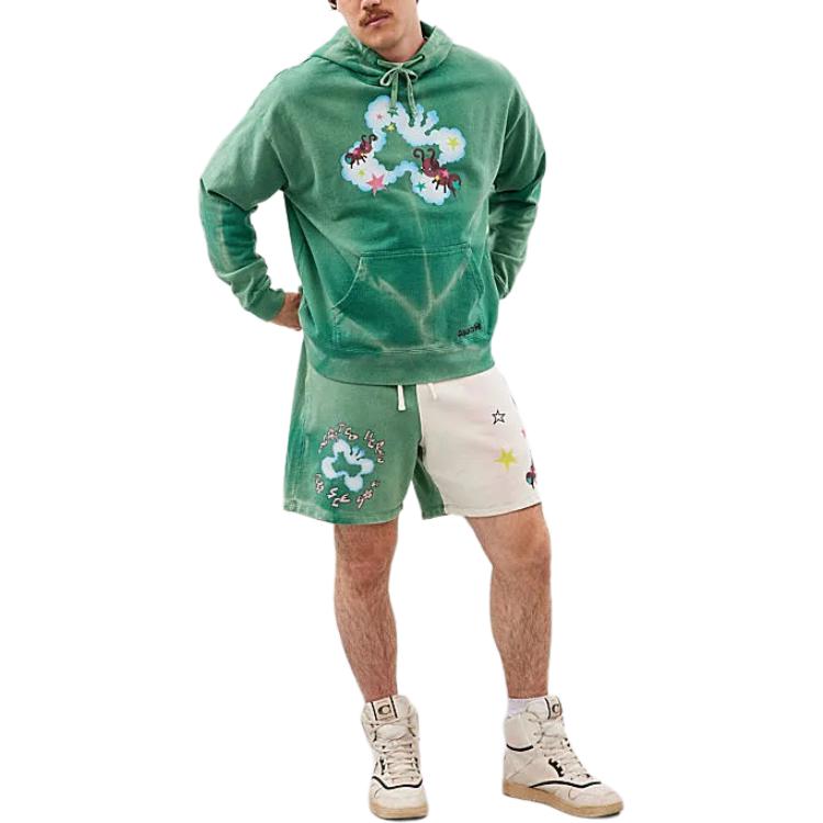 Coach Color Block Letter Butterfly Print Drawstring Casual Shorts Unisex Shorts Green CN989-WE4