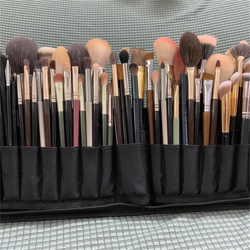 Women Foldable Makeup Brush Bag Organizer Travel Cosmetic Toiletry Case For Female Beauty Tools Wash Accessories Pouch