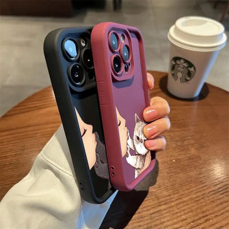 Funda Linda Gato Americano de Pelo Corto Para Samsung A55 A35 A13 A54 A53 A52 A34 A33 A32 A21S A14 A23 A24 A12 A51 A71 Funda de Teléfono