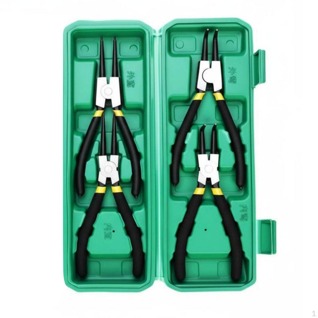 4 Pieces Internal External Circlip Pliers Industrial Grade Plier Kit MultiFunctional