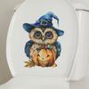 Halloween Cartoon Owl Pumpkin Bathroom Toilet Toilet Beautify Sticker