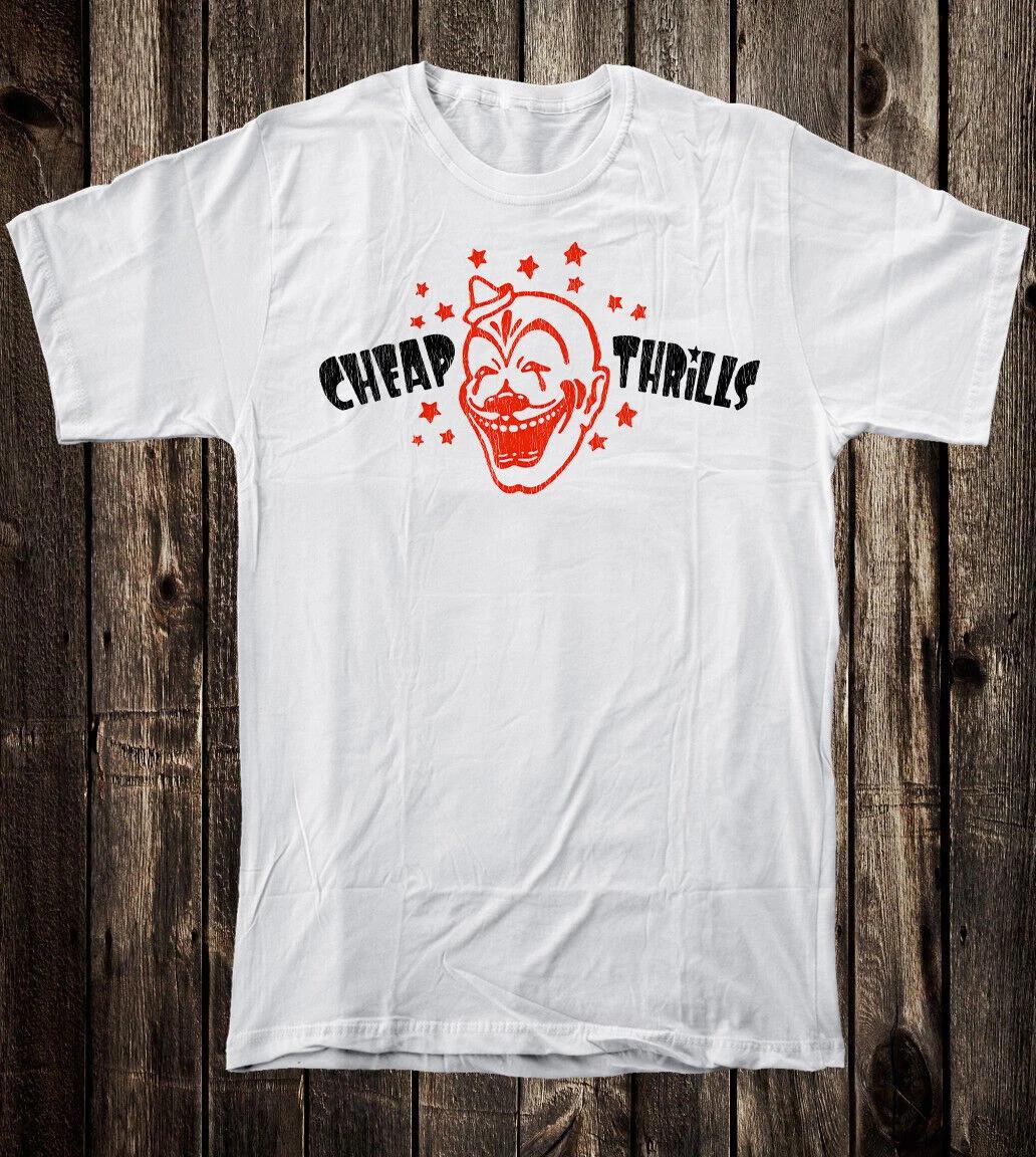 

Retro Novelty Tee T Shirt 50s Art Cheap Thrills Clown Circus Carnival Tattoo 3XL