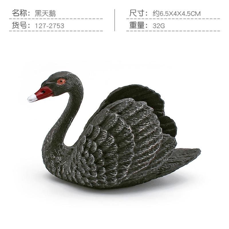 Simulation Poultry Farm Animal Model Mallard Duck Black White Swan Grey Duck Rooster Ornament Toy