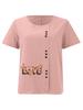 Women's Fashion Love Letters Print Casual Cotton Linen Short Sleeve Round Neck T-shirt Shirt Leisure Loose Summer Blouse Tops