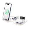 Custom logo Corporate Gift Multifunctional 15W Fast Charger Alarm Clock RGB Ambient Night Light 6 in 1 Wireless Charger Foldable